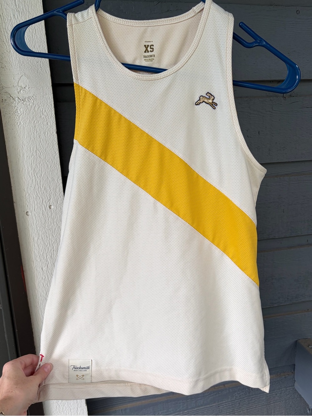 Tracksmith Van Cortlandt Running Mesh Singlet Narcissus Yellow Ivory XS - Picture 2 of 8